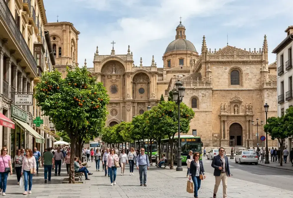 Panoramic view of the Centro Sagrario: Granada's Historic City Centre neighborhood