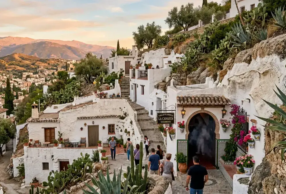 Panoramic view of the Sacromonte: Granada's Cave District and Flamenco Heartland neighborhood